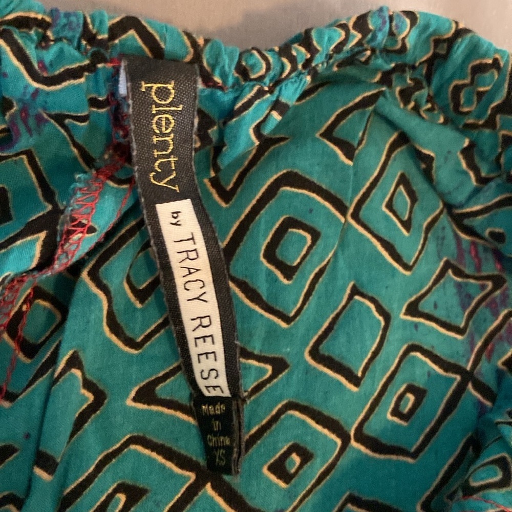 Anthropologie Hei Hei Geometric Drawstring Jogger Pants Teal Coral Boho 🌴 - Picture 6 of 7